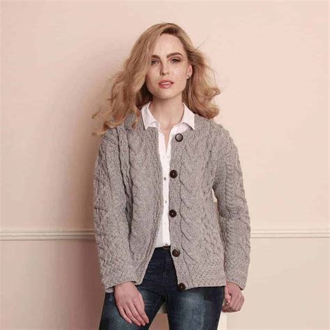 Grey Wool Knit Cardigan 